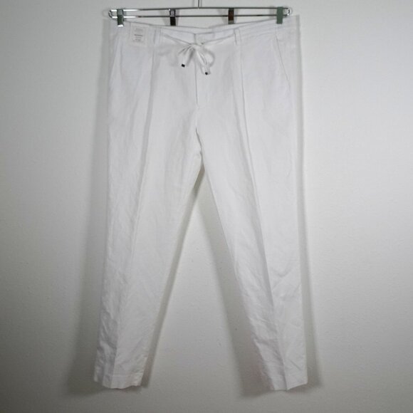 Baird McNutt Murano Linen Pants Big Men's Size 44x34 Zac Classic Fit Pleated - Picture 1 of 12